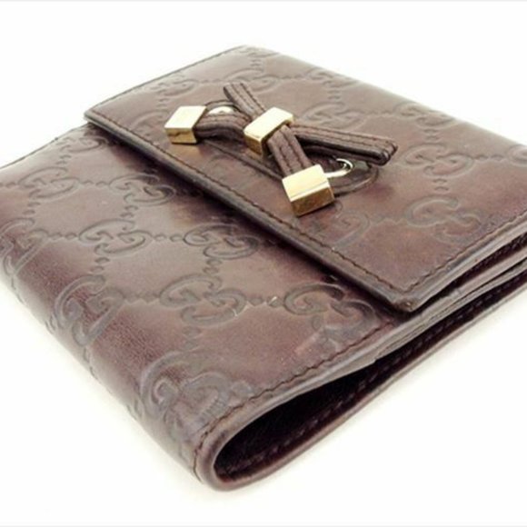 Gucci Wallet Purse Guccissima Brown leather Woman Authentic Used T8767 - Picture 1 of 9